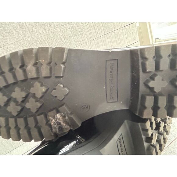 Black Chunky Platform Patent Leather Penny Loafers Women’s Sz 9 Slip On Lug Sole - Picture 9 of 13